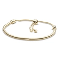 Bracelet chaîne serpent dorée ajustable avec fermoir coulissant et breloques pour femmes - Or