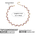 Detail showing 6mm natural purple stone beads and waterproof stainless steel necklace specs - Natural Amethyst Stone Necklace (TXP556)