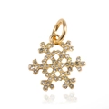 Macro shot of gold-plated snowflake pendant with white pavé crystals for DIY bracelets - Gold Color Full Zircon Snowflake (8)