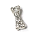 Sparkling silver bow charm with white rhinestones for 10mm mesh bracelet accessories - Bowknot (A17 Silver)