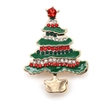 Spilla ad albero di Natale dorata con smalto verde e strass brillanti per abiti festivi - Stili di Albero di Natale Dorato (9 Modelli)