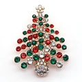 Golden Christmas tree brooch with colorful rhinestones and sparkling crystals for holidays - Full Rhinestone Christmas Tree Style (4款)