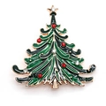 Dettaglio della spilla a albero di Natale in smalto verde con strass e placcatura - Stili di Albero di Natale Verde Smeraldo (8 Modelli)