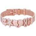 Roze goudkleurige roestvrijstalen mesh armband met zeester- hart- en infinitybedel - Roségoud Beste Vriend (Stijl 9)