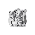 Nahaufnahme von versilberten Wasserschwein-Perlen mit Herz für DIY-Charm-Armbänder - Normale Spezifikation / Wasserschwein Hält Herz Stil (Stil 3)