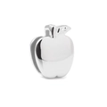 Polished silver apple charm pendant for 10mm stainless steel silicone keeper bracelets - Silver Apple