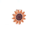 DIY sunflower charm for 10mm silicone bracelets made of gold plated alloy with enamel detail - Gold-Sunflower