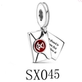 S925 silver Hogwarts acceptance letter charm with red wax seal for DIY bracelet - Admission Letter Style (SX045)