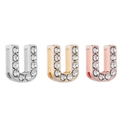 Colgante letra U con diamantes en plata, oro y oro rosa de acero inoxidable - Letra U / Dorado