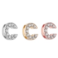 Tres dijes en forma de C con cristales en colores plata, oro y oro rosa - Letra C / Dorado