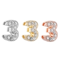 Cuentas deslizantes número 3 con cristales en oro, plata y rosa para pulseras DIY - Estilo 3 / Dorado