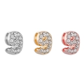 Abalorio número 9 para joyas DIY en oro, plata y oro rosa con brillantes cristales pavé - 9 / Dorado