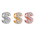 Colgante letra S con circonitas en plata, oro y oro rosa para pulseras personalizadas - S / Dorado