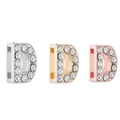 Tres dijes letra D en oro plata y oro rosa con circonitas para pulseras de bricolaje - Letra D / Dorado