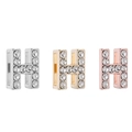 Colgante letra H para pulsera DIY en plata, oro y oro rosa con piedras brillantes - Letra H / Dorado