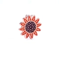 Rose gold sunflower slider bead with orange enamel petals for 10mm silicone bracelet - Rose Gold Sunflower