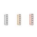 Charms rectangulares deslizantes con cinco cristales en plata, oro y oro rosa - Letra I / Dorado