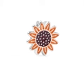 DIY sunflower charm bead with orange enamel finish for 10mm silicone keeper bracelet - Silver-Sunflowers