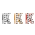 Abalorios brillantes de letra K en plata, oro y oro rosa con cristales pavé - Letra K / Dorado
