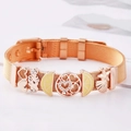 Roségoldenes Mesh-Armband mit Anhängern wie Zitronenscheibe und Seestern - 10mmx23.5cm / Roségold Sommerurlaubsstil