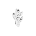DIY cactus charm bead for 10mm silicone mesh bracelet made of silver stainless steel - Silver Cactus