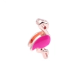 Rose gold flamingo charm with pink enamel for 10mm stainless steel keeper bracelet - Rose Gold Flamingo