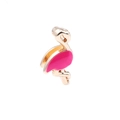 Golden flamingo charm with rose pink enamel finish for 10mm stainless steel keeper bracelets - Gold Flamingo