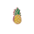 Pineapple charm for 10mm stainless steel silicone keeper bracelet with yellow enamel inlay - Rose Gold Pineapple