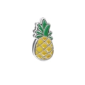 Tropical pineapple jewelry charm with yellow enamel finish for stainless steel bracelets - Silver Pineapple