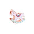 Rose gold rocking horse charm with white enamel for 10mm DIY silicone bracelets - Rose Gold Rocking Horse