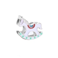 Rocking horse enamel charm with colorful details for 10mm stainless steel keeper bracelet - Silver Rocking Horse