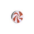 DIY 10mm stainless steel bracelet charm with red and white spiral enamel bead - Silver Red White Spiral