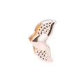 Rose gold heart charm with engraved feather wings for DIY keeper bracelets - Rose Gold Heart Wings