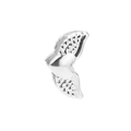 Polished silver heart with wings charm accessory for 10mm stainless steel bracelets - Silver Heart Wings