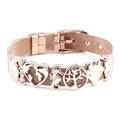 Roségoldenes Mesh-Armband mit Seepferdchen-, Lebensbaum- und Love-Anhängern - Wald-Serie Roségoldfarben
