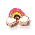 Rainbow cloud charm bead with colorful enamel for 10mm stainless steel mesh bracelet - Rainbow Cloud (A1 Rose Gold)