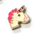 Colorful enamel unicorn charm for 10mm mesh bracelet with gold plating and rainbow horn - Unicorn (A9 Gold)