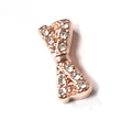 Sparkling rose gold bow charm accessory with white crystals for 10mm mesh bracelets - Bowknot (A16 Rose Gold)