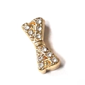 Golden bow charm for 10mm mesh bracelet with sparkling rhinestones and crystal inlay - Bowknot (A18 Gold)