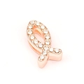 Ciondolo pesce Ichthys oro rosa con zirconi per bracciali e collane fai da te - Pesce / Argento