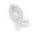 Silver charm with pave-set zircon for 10mm stainless steel mesh bracelet - Jesus Fish (A29 Silver)