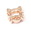 Breloque tête de chat or rose pour bracelet en maille, accessoire bijoux DIY - Or rose