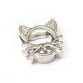 Silver hollow cat head alloy charm with cute ears and whiskers for mesh bracelets - Cat Head (A38 Silver)