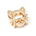 Cute golden cat head alloy charm pendant for DIY mesh bracelets and jewelry making - Cat Head (A39 Gold)