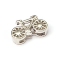 Silver bicycle charm pendant with large hole for mesh bracelets and jewelry DIY - Bicycle (A41 Silver)