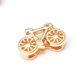Golden bicycle alloy charm for mesh bracelets featuring detailed frame and wheel design - Bicycle (A42 Gold)