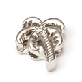 Polished silver coconut tree charm for DIY mesh bracelets with textured palm leaf details - Palm Tree (A47 Silver)