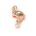 Detailed view of flamingo-shaped jewelry charm in polished rose gold finish - Rose Gold