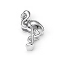Polished silver flamingo charm bead made of stainless steel for DIY mesh bracelet - Silver