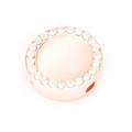 Rose gold stainless steel charm bead with sparkling rhinestones and pink opal inlay - Round Rhinestone (A59 Rose Gold)